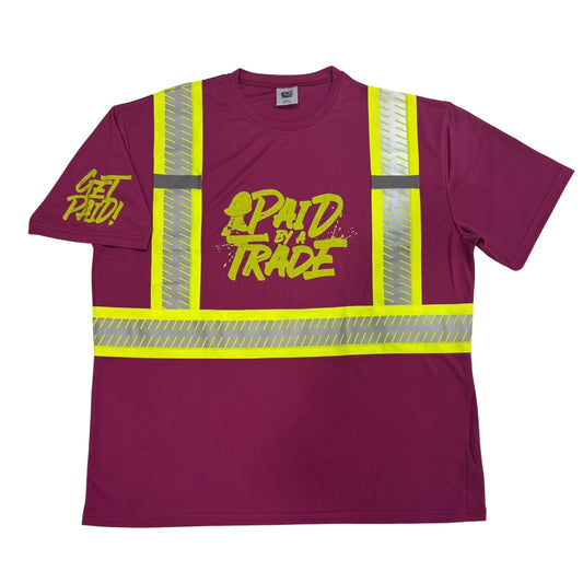 PAID BY A TRADE™ Hi-Viz Safety Shirt – Magenta/Yellow