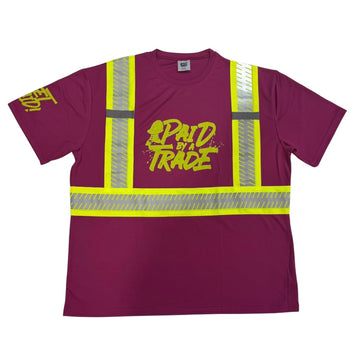 PAID BY A TRADE™ Hi-Viz Safety Shirt – Magenta/Yellow