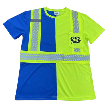 The “Too Safe” Work Shirt Blue/Florescent Yellow